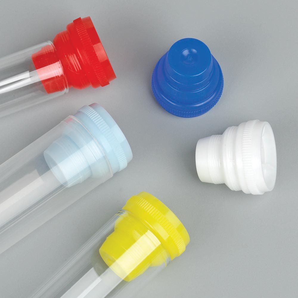 Globe Scientific Cap, Plug, Multi-Fit for most 10mm, 12mm, 13mm and 16mm Tubes, Lavender Caps; Universal; multi; Snap; cappers